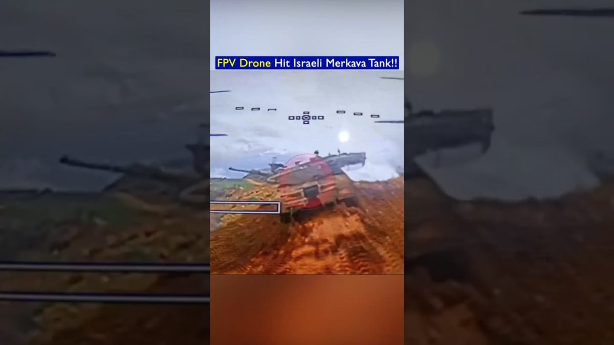 FPV Drone Strikes Israeli Merkava Mk.3 Tank From Rear!!