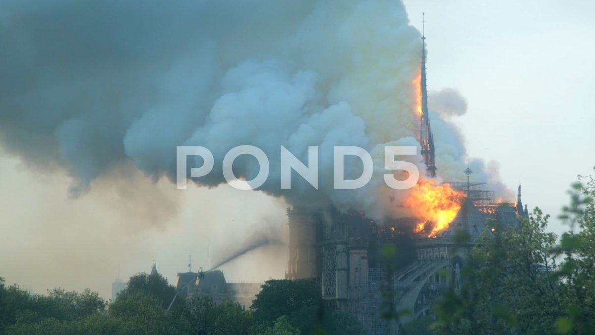 Pinterest Notre Dame on Fire | Stock Video | Pond5