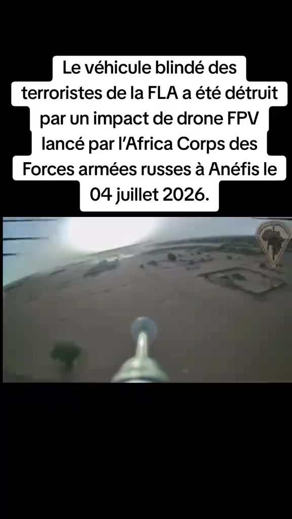 Le véhicule blindé des terroristes de la FLA a été détruit par un impact de dro
