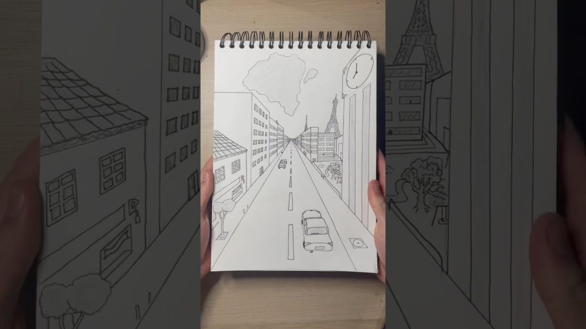 La Perspective à 1 Point De Fuite 🏙️     #art #dessin #drawing #tuto #tutodessin